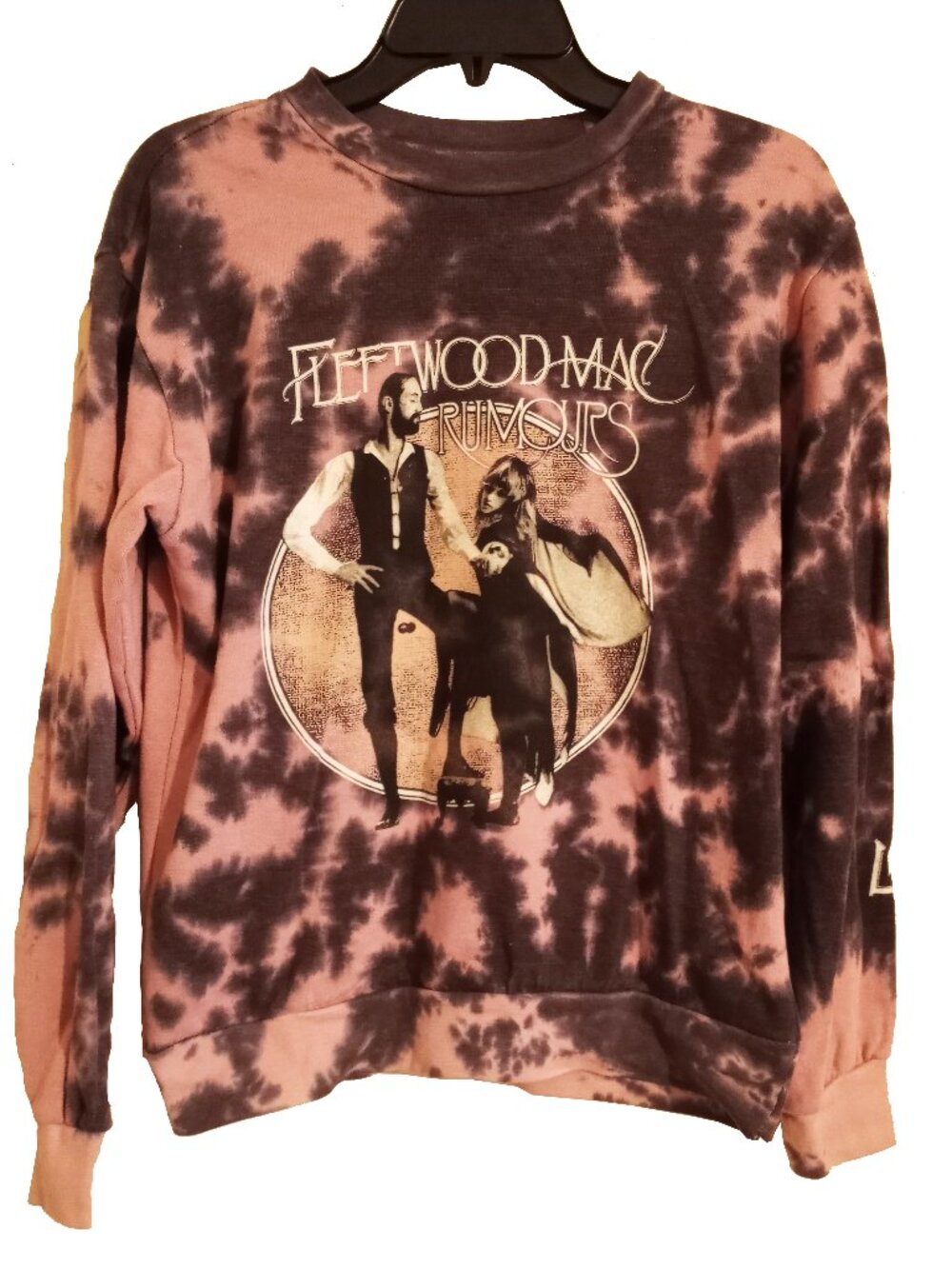 Fleetwood Mac Rumors Pink and Black Tie Dye Long sleeve shirt EXTRA SMALL XS